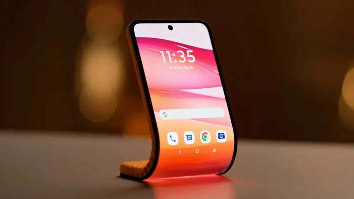 Motorola has unveiled the concept of a bendable phone display