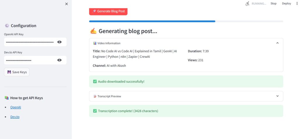 MicroSaaS Generative AI VidToPost